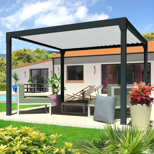 Pérgola bioclimática Lourdes manual autoportante de 3.50 m x 4.00 m  - 5 2