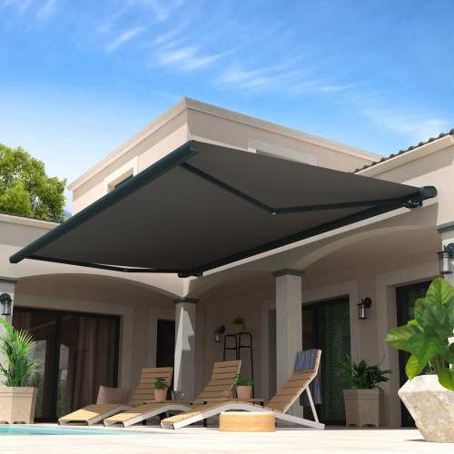 Toldo cofre Barbade 6 m x 3,5 m con motor, mando a distancia y sistema de emergencia