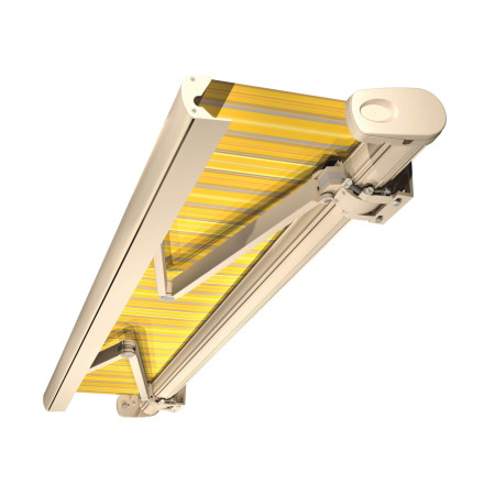 Toldo cofre Barbade 4 m x 3,5 m con motor, mando a distancia y sistema de emergencia