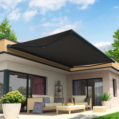 Toldo cofre Arizona 5 x 3 m Motorizado con mando a distancia y sistema de emergencia