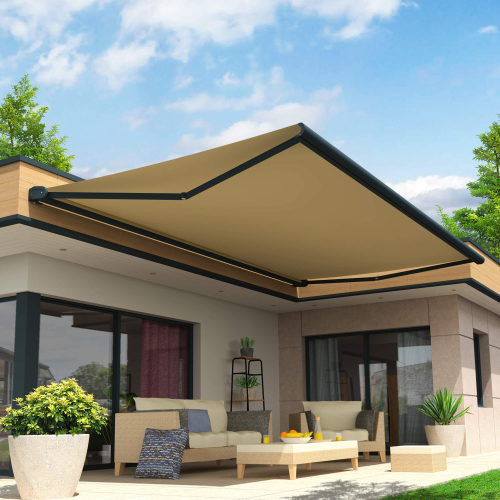 Toldo cofre Arizona 5 m x 3,5 m Motorizado con mando a distancia y sistema de emergencia